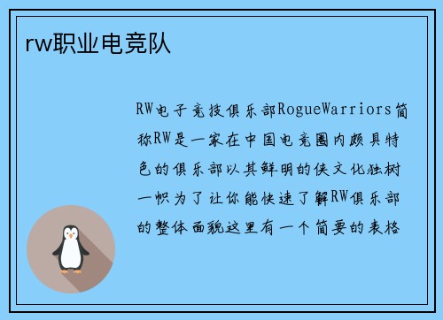 rw职业电竞队